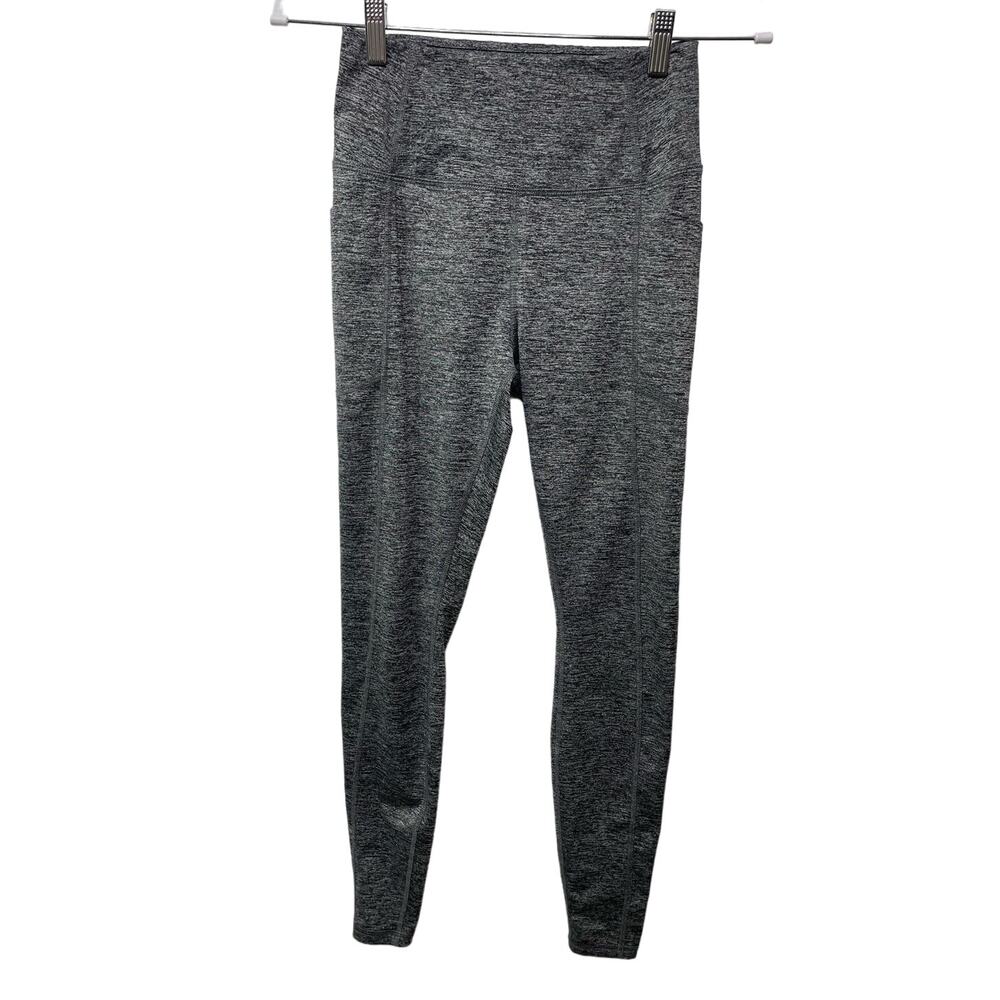 Avia High Waisted Active‎ Yoga Leggings Pull On Stretch Heathered Gray Pocket XS
